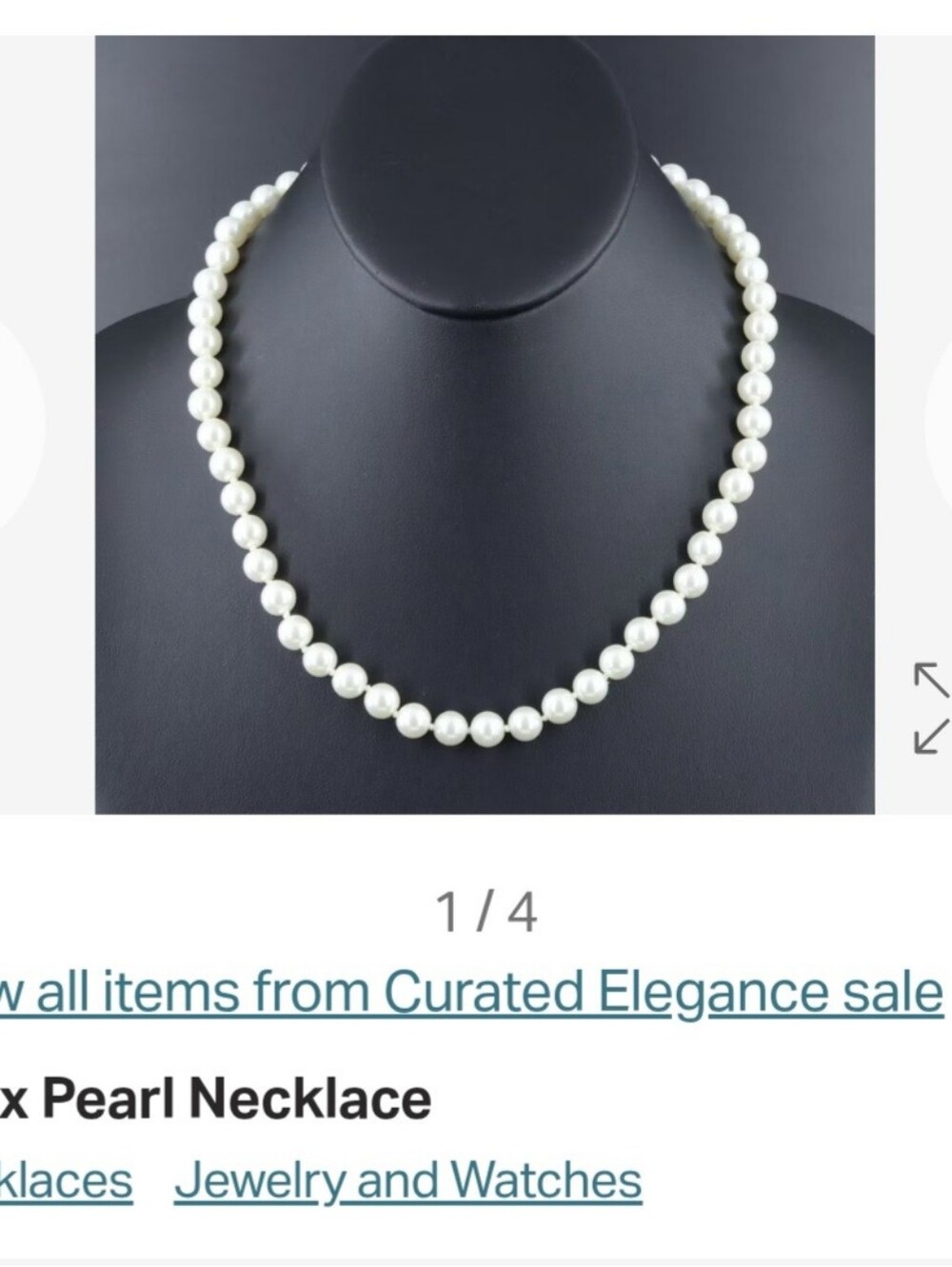 NWOT White Pearl Necklace